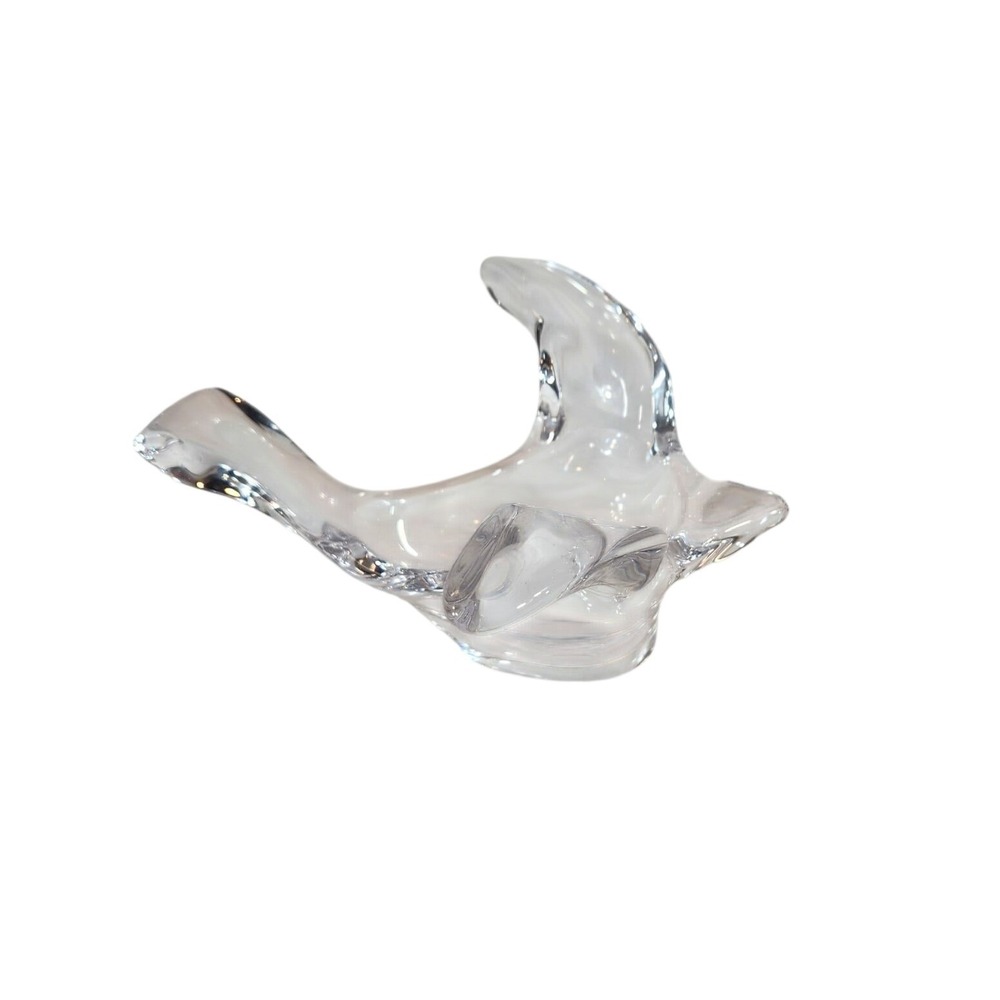 Princess House Lead Crystal Flying Bird Dove Bowl Glass Art